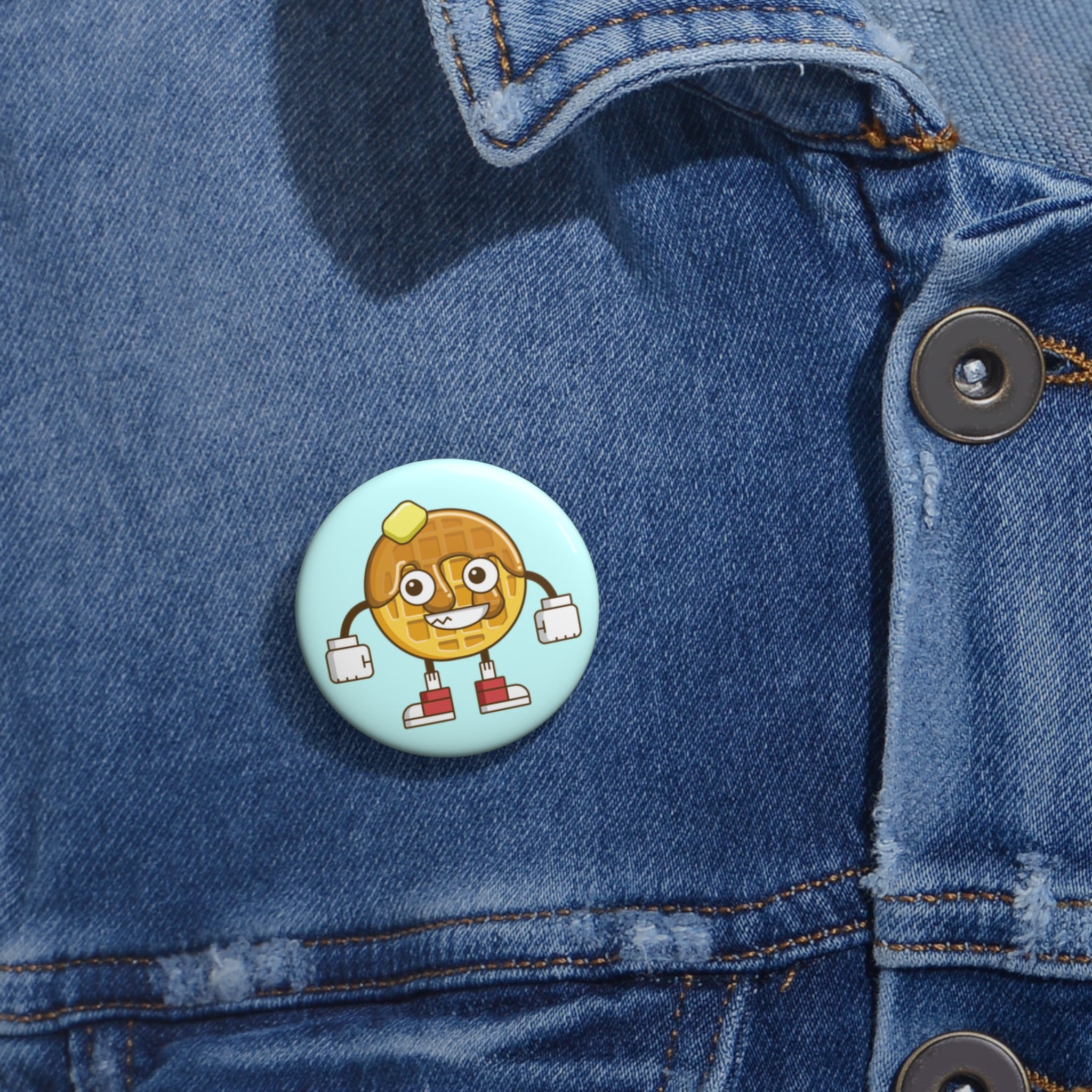 Maple Waffle Pin Button